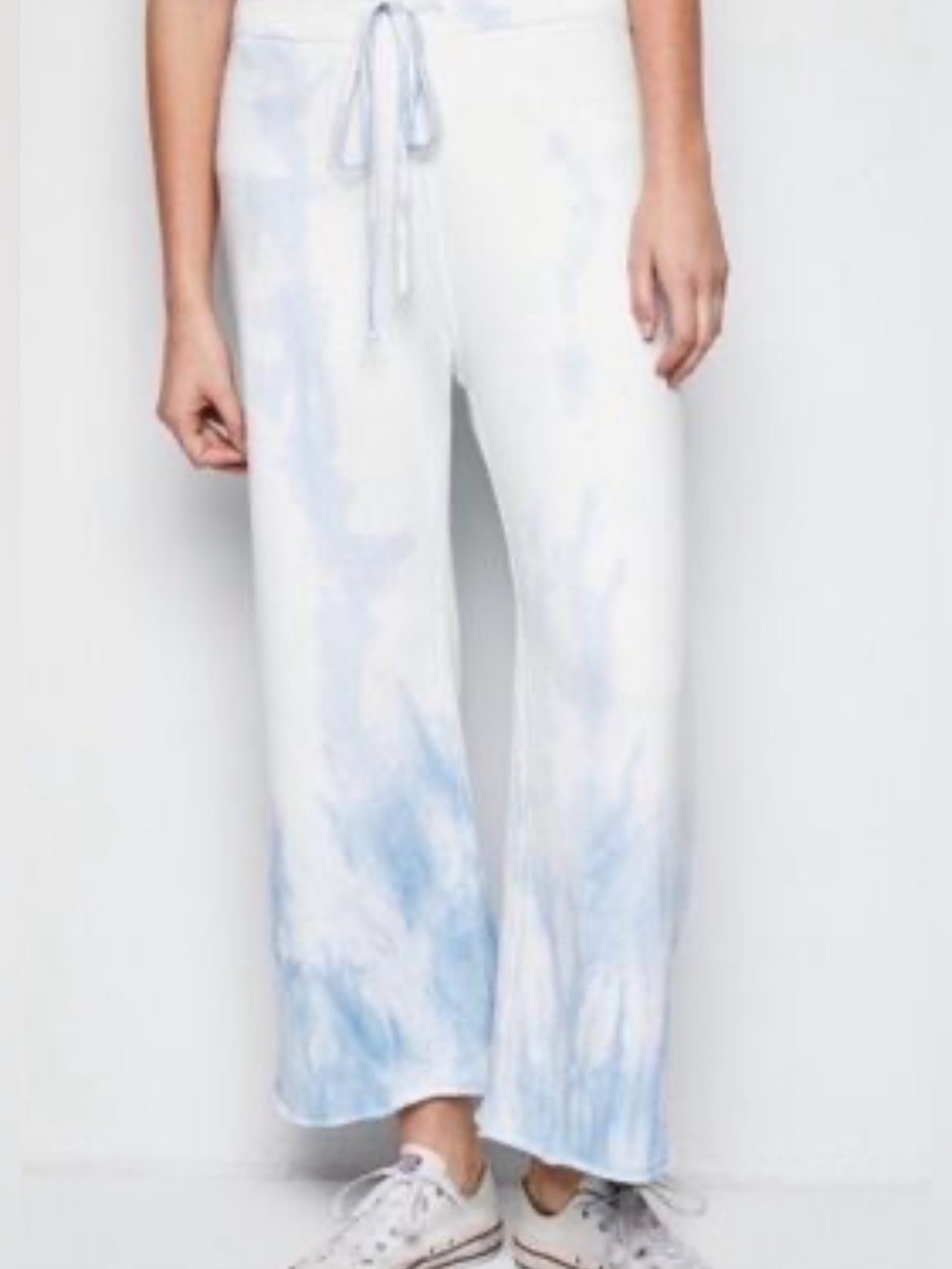 NWT Nili Lotan Kiki Cropped Tie Dye Sweatpants Sky Blue Size M